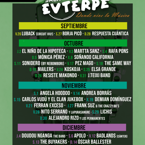 Nueva temporada de otoño 2025 en sala euterpe